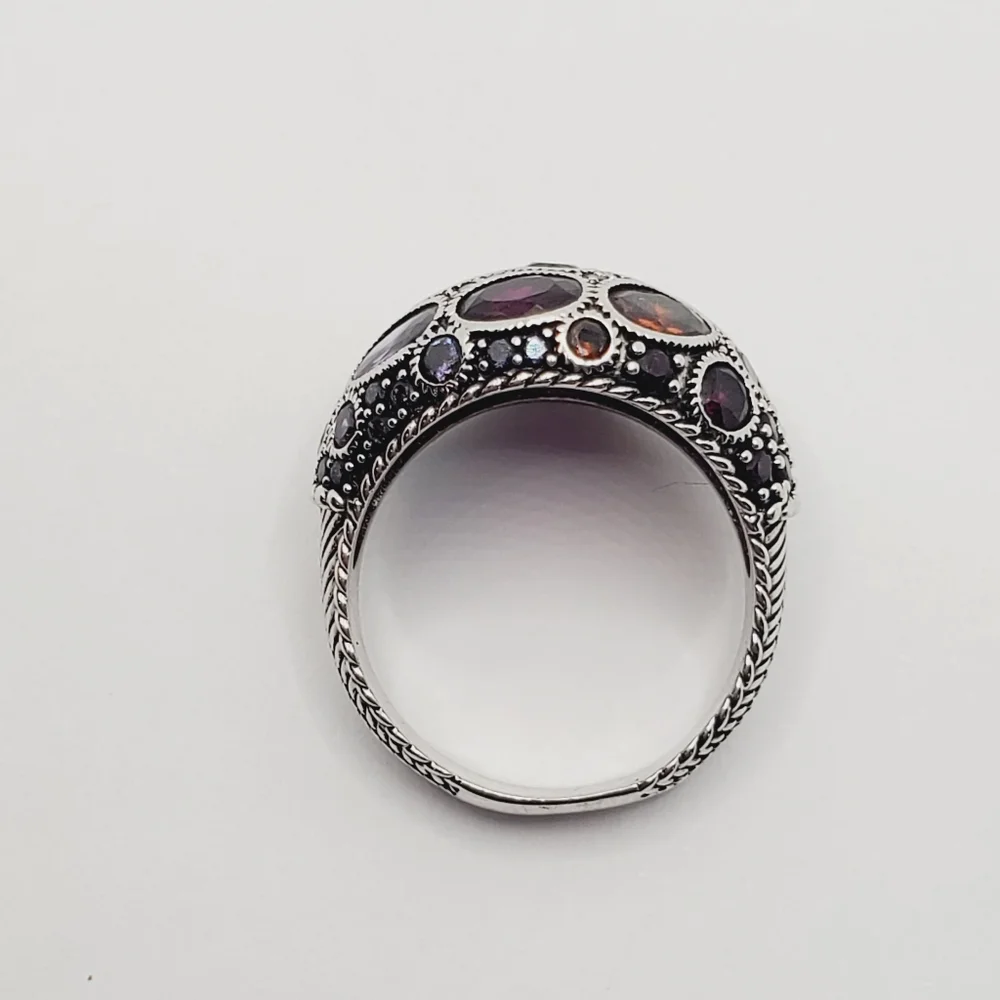 Multi Gemstone Dome Ring